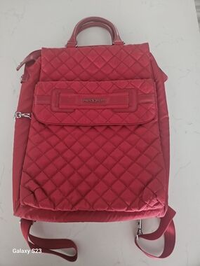 Hedgren Quilted Red Convertible Backpack Tote